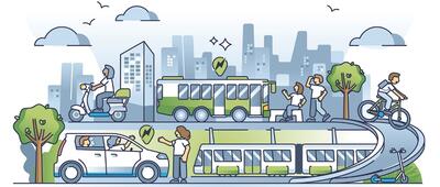 Sustainable Transportation; Copyright: VectorMine. Adobe Stock (Nr. 776051728).